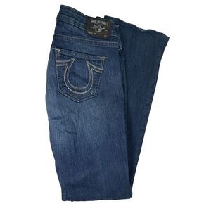 True Religion Tori Womens Jeans Size 28 Bootcut Made in USA Western Dark Wash